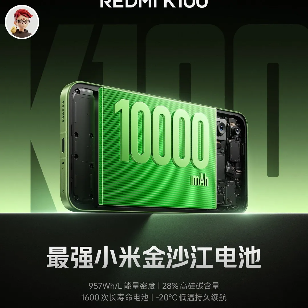 REDMI K100 ยืนยันแบต 10,000mAh เคลมทำงานได้ที่ -20°C