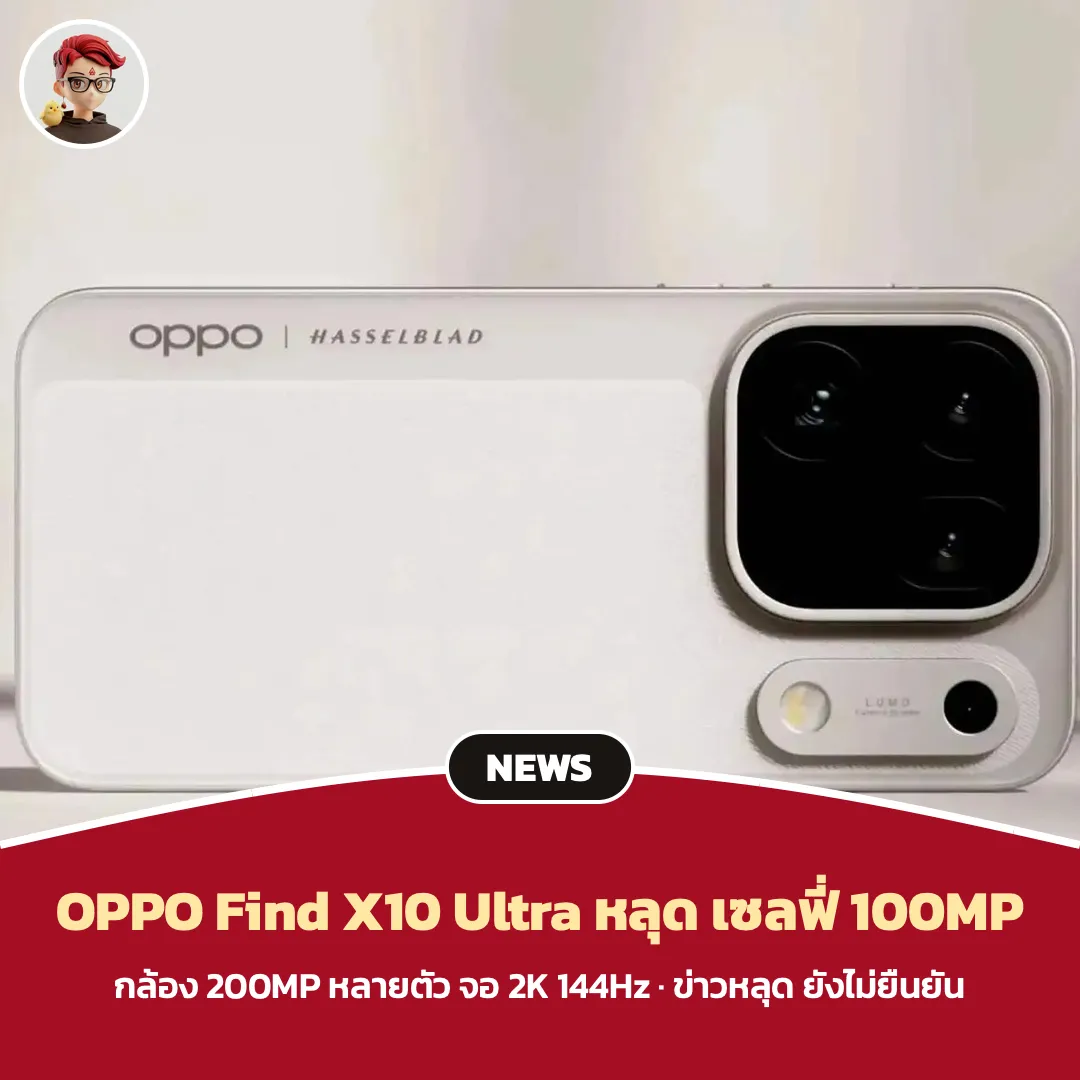 OPPO Find X10 Ultra หลุด เซลฟี่ 100MP กล้องหลัง 200MP หลายตัว จอ 2K 144Hz