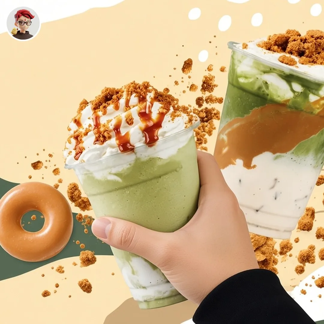 Krispy Kreme Matcha Cookie Latte / Frappe 125 บาท รับ Original Glazed ฟรี 1 ชิ้น ถึง 31 ต.ค. 69