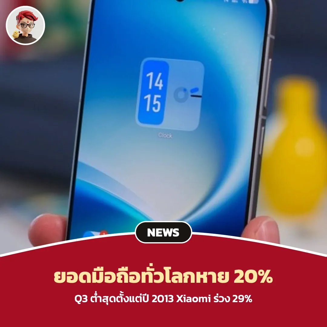 ยอดส่งมือถือทั่วโลกไตรมาส 3 ลดลง 20% ต่ำสุดตั้งแต่ปี 2013 Xiaomi ร่วง 29%